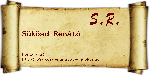 Sükösd Renátó névjegykártya